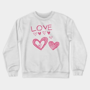 Love Pink Hearts Crewneck Sweatshirt